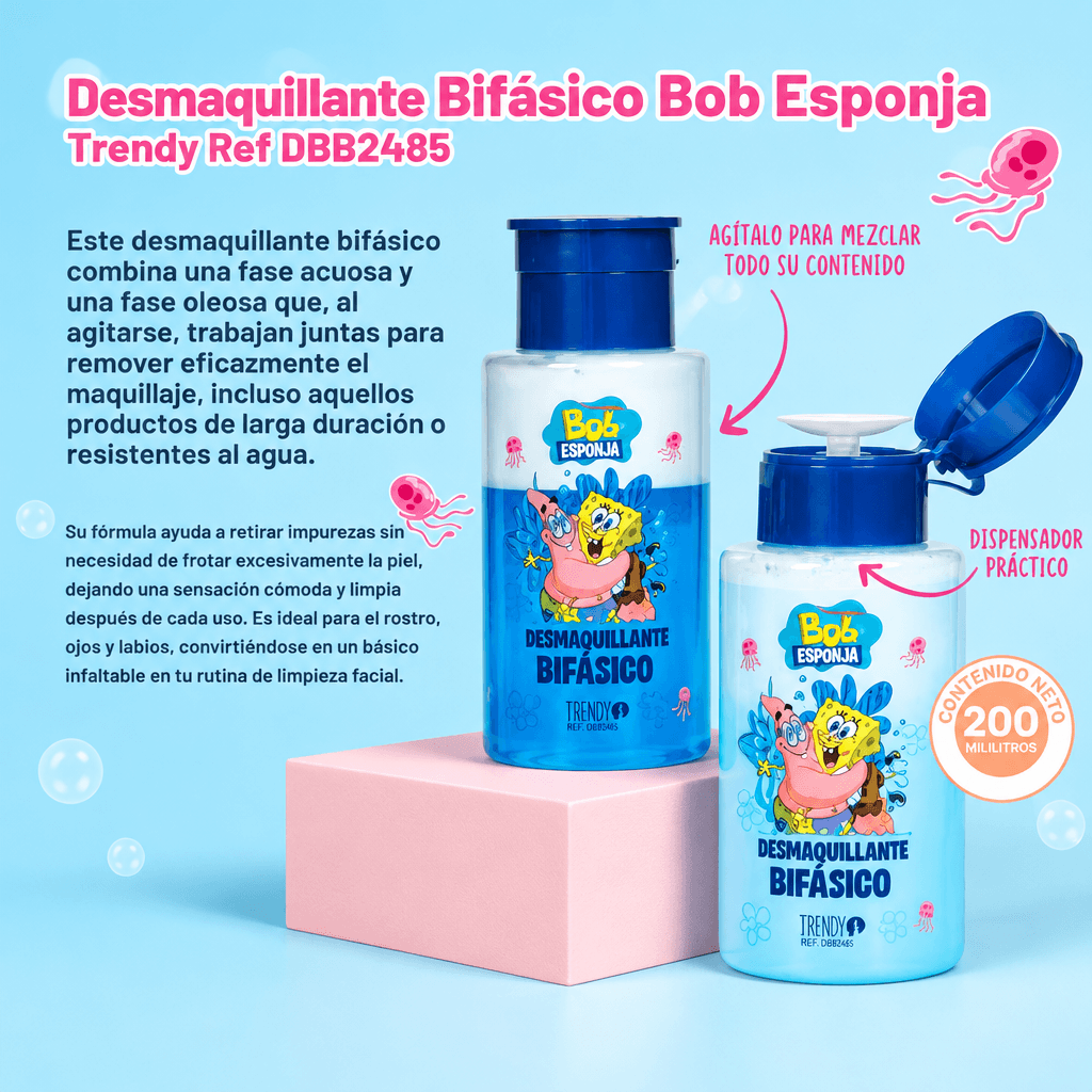 SKIN DESMAQUILLANTE BIFÁSICO BOB ESPONJA