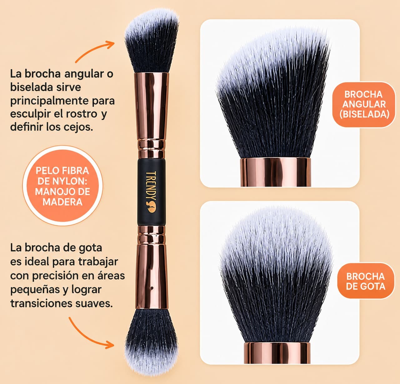 ACCE BROCHA INDIVIDUAL DOBLE ANGULAR GOTA