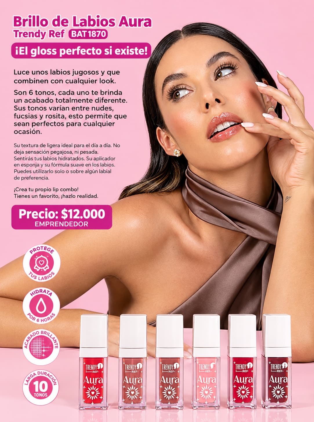LABI BRILLÓ DE LABIOS AURA REF BAT187 (TONO #3, TONO#5, TONO #6)