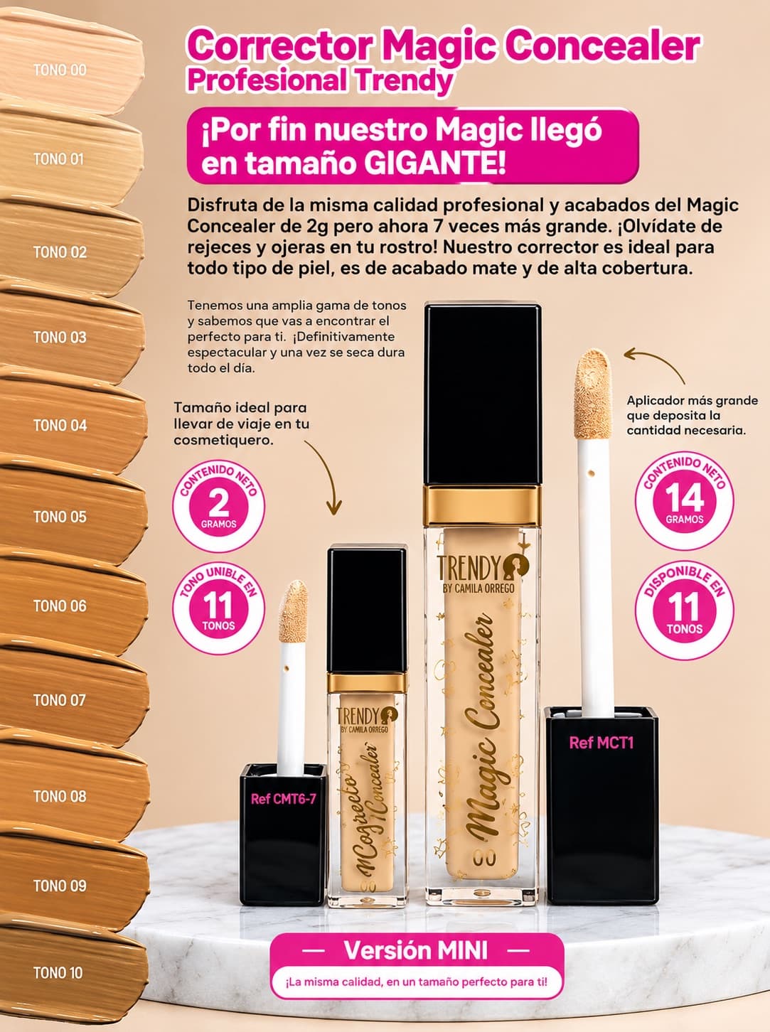 PIEL CORRECTOR MAGIC MINI CMT547 (TONO 03, TONO 04, TONO 07)