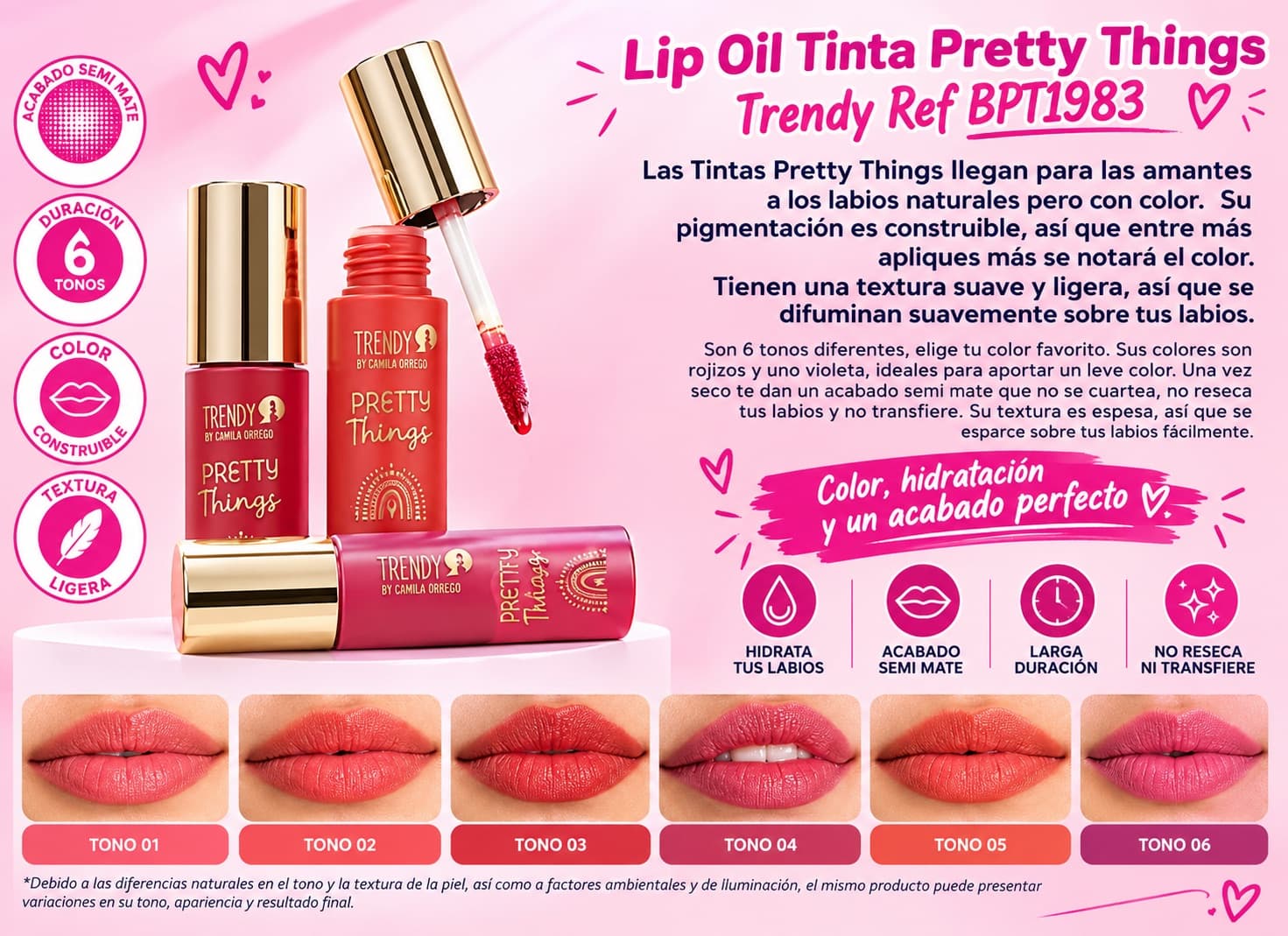 LABI BRILLÓ GLOSS PRETTY THINGS REF BPT1963 (TONO #4, TONO #1, TONO #2)