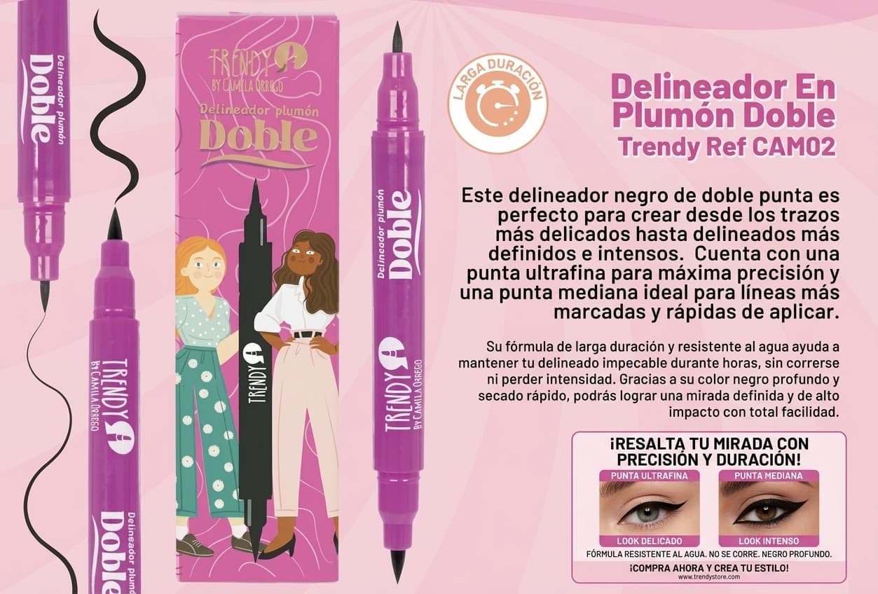 OJOS DELINEADOR PLUMÓN DOBLE PUNTA CAM02